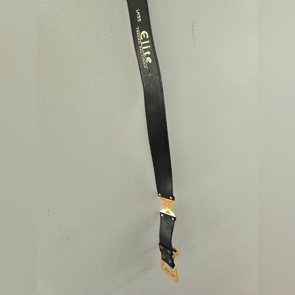 Vintage Elite Fresno California Black Gold Belt Large - Picture 8 of 10
